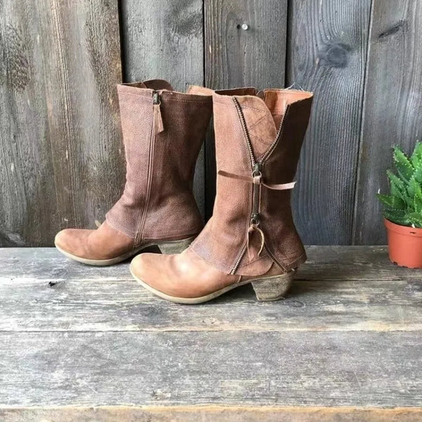ALMA | Vintage čizme do pola lista