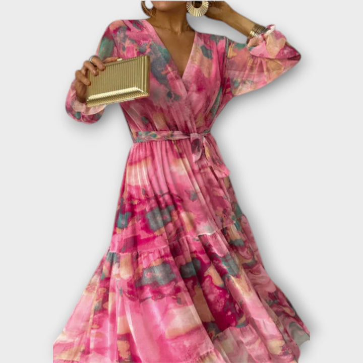 Evelyn - Aquarelni San Maxikleid