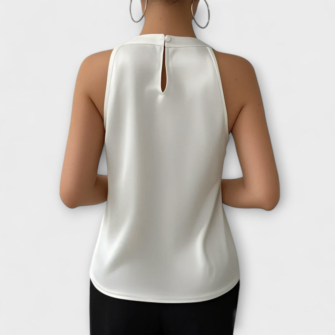 Skye - Elegantna satenska bluzica s otvorenim ramenima
