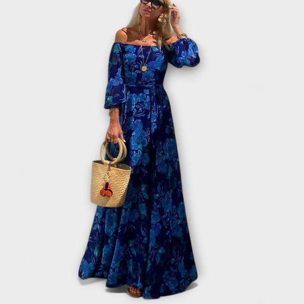 Juniper - Cvjetna Off-Shoulder Smocked Max haljina