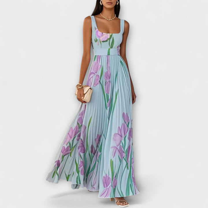 Faldano cvjetno chiffon maksi haljina