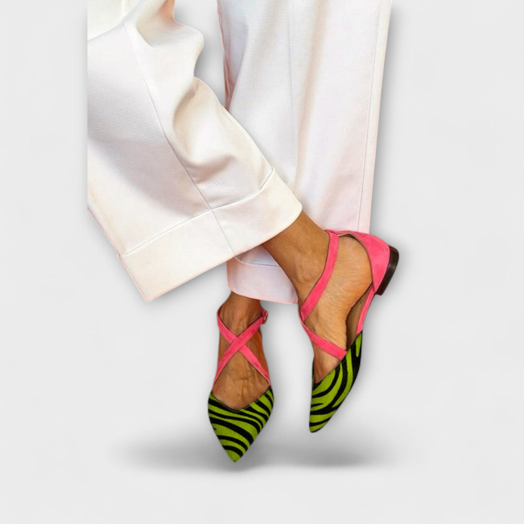 Zarella – Zebra-Flat cipele u Pink Power