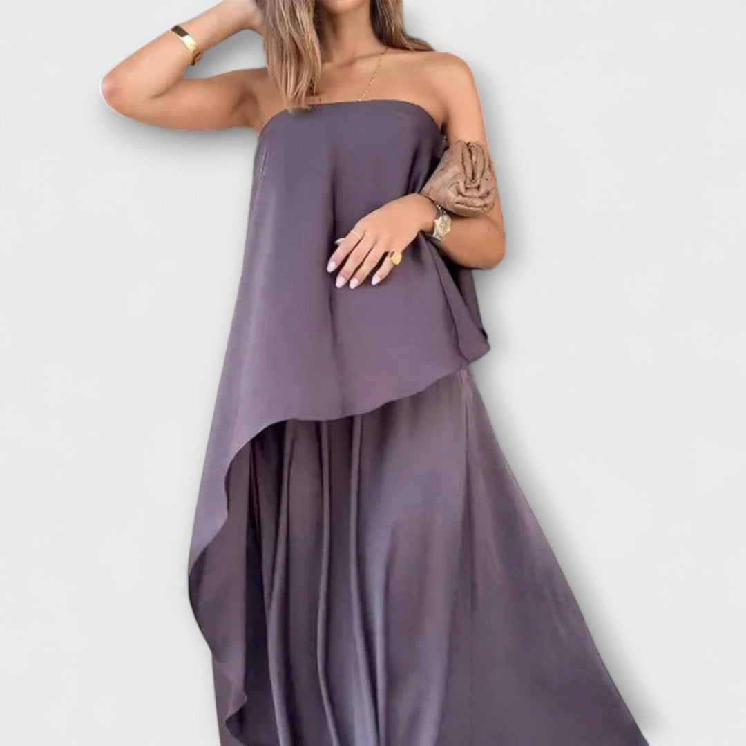 Ruby - Chic bez rukava bandeau top i suknja