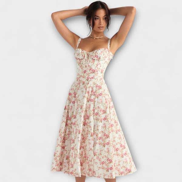 Zipporas - Užećeno bustier haljina s modernim proljetnim cvjetnim uzorkom