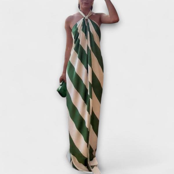 Marlowe - Halter Maxi Haljina s Prugastim Uzorkom