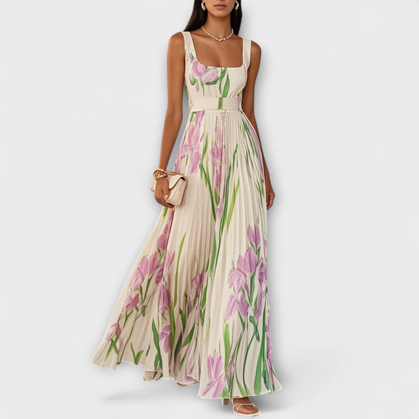 Faldano cvjetno chiffon maksi haljina