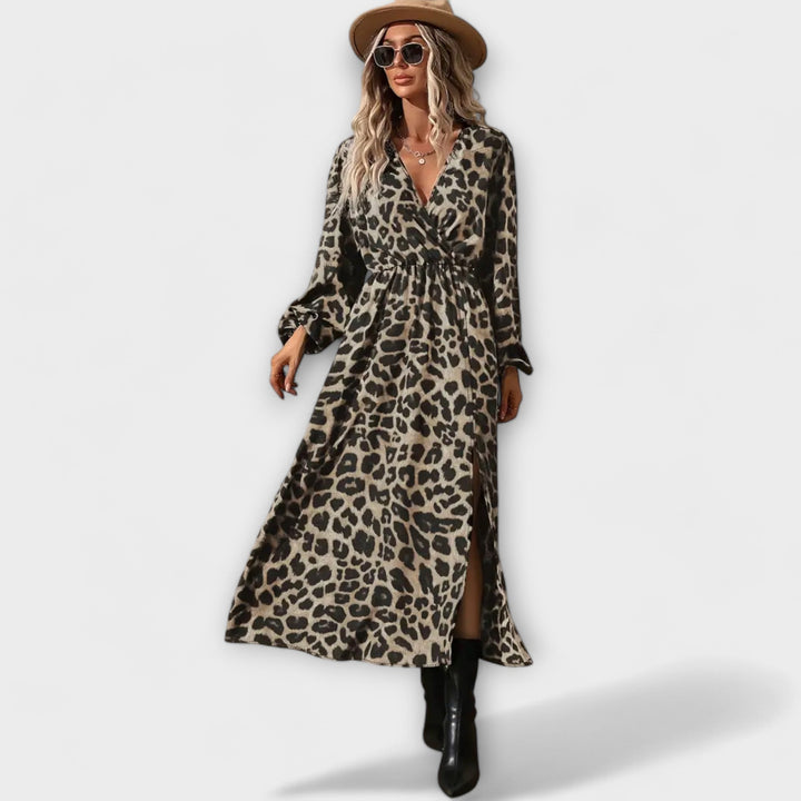 Natalie - Elegantna haljina s uzorkom leoparda