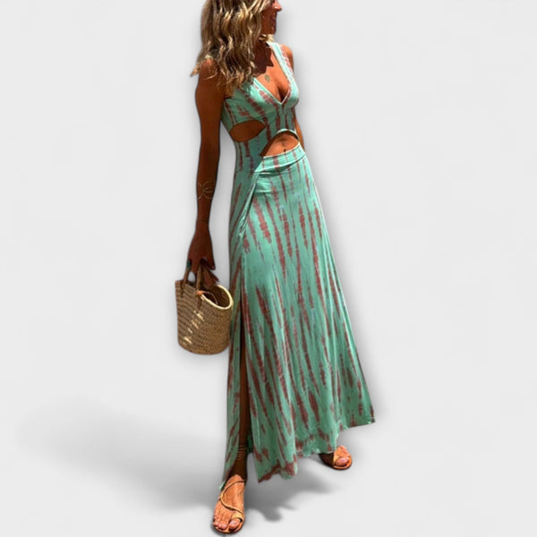Ella - Eleanor Tie-Dye Izrezana Schlitz Stretch Haljina
