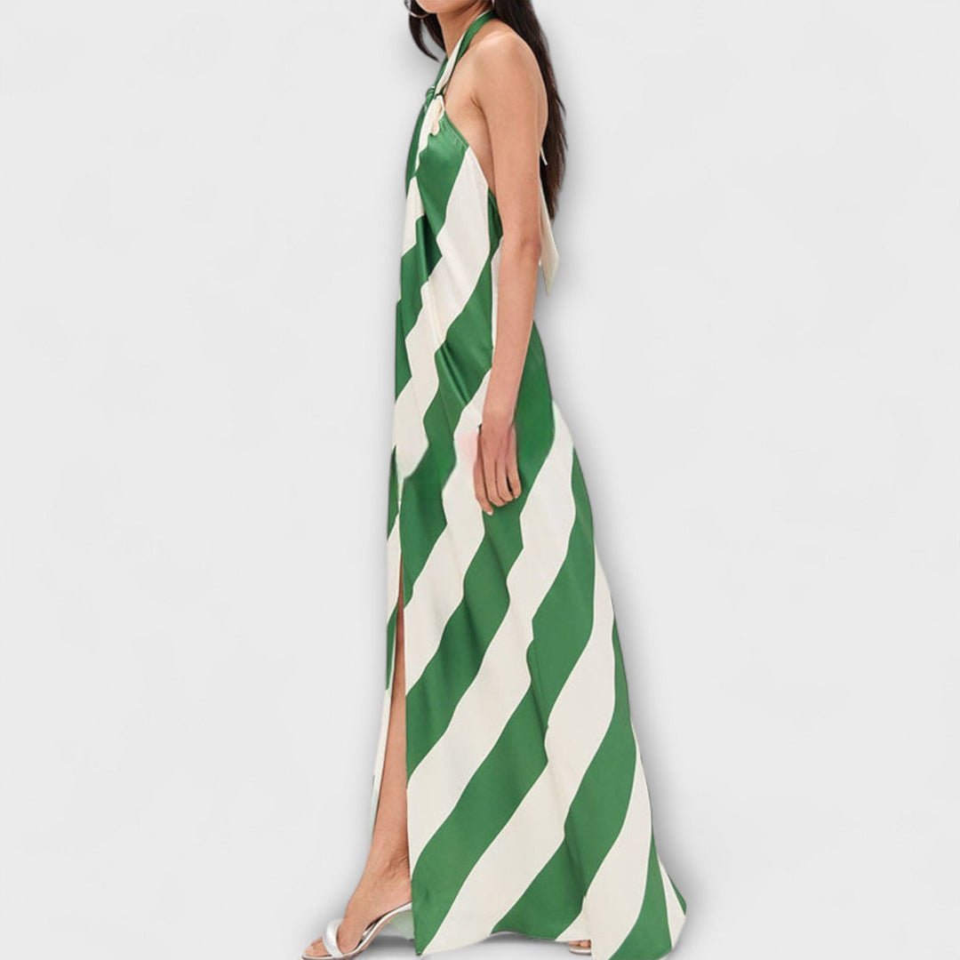 Marlowe - Halter Maxi Haljina s Prugastim Uzorkom