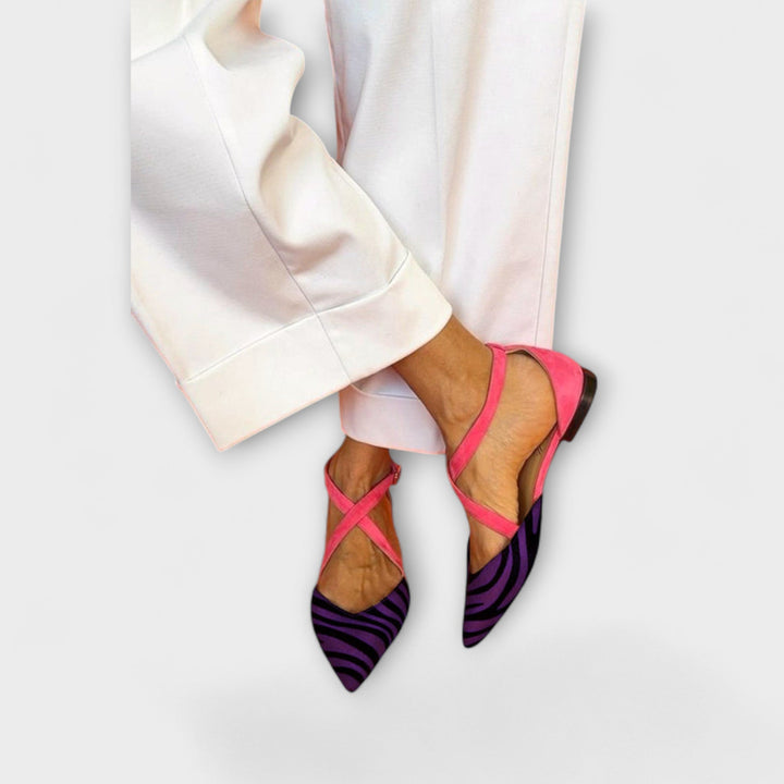 Zarella – Zebra-Flat cipele u Pink Power
