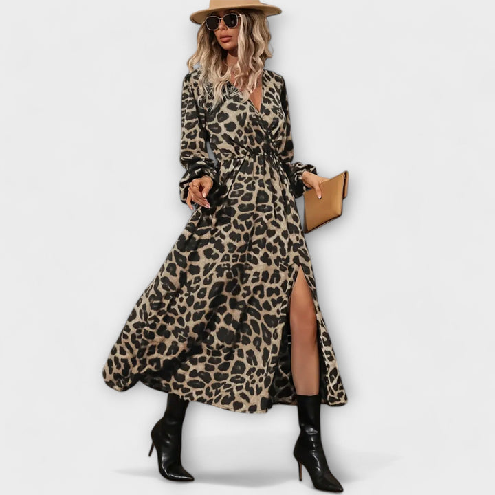 Natalie - Elegantna haljina s uzorkom leoparda