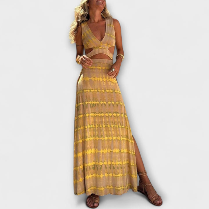 Ella - Eleanor Tie-Dye Izrezana Schlitz Stretch Haljina