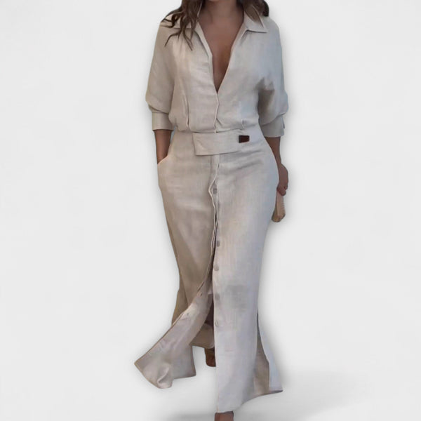 Jeanette - Maxi haljina s V-izrezom