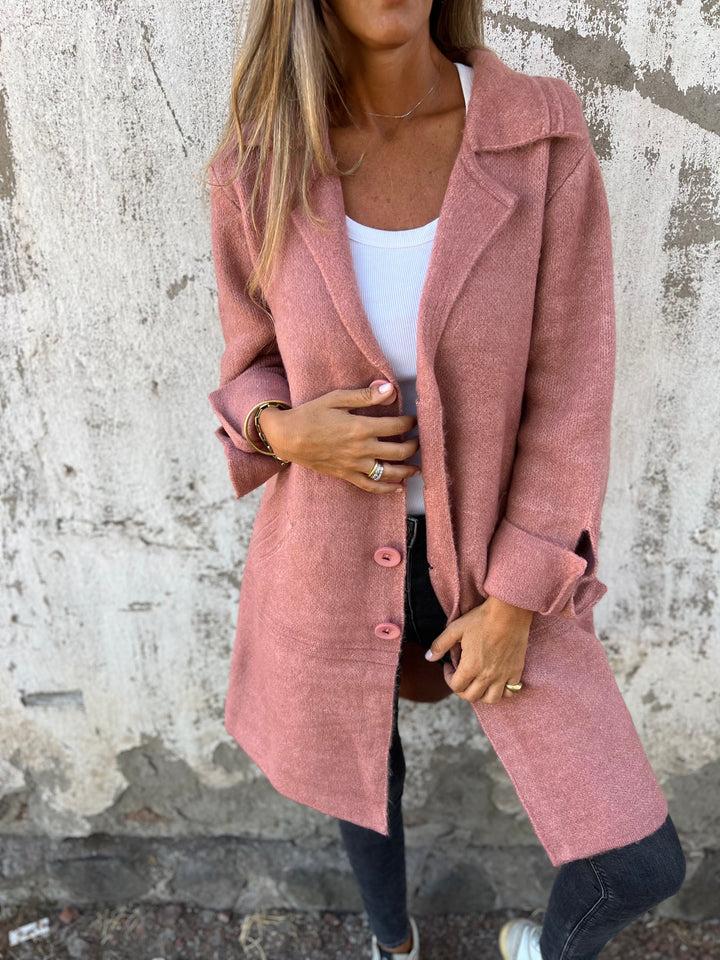 Baylea - Casual kaput s jednim gumbom i reverima od vune