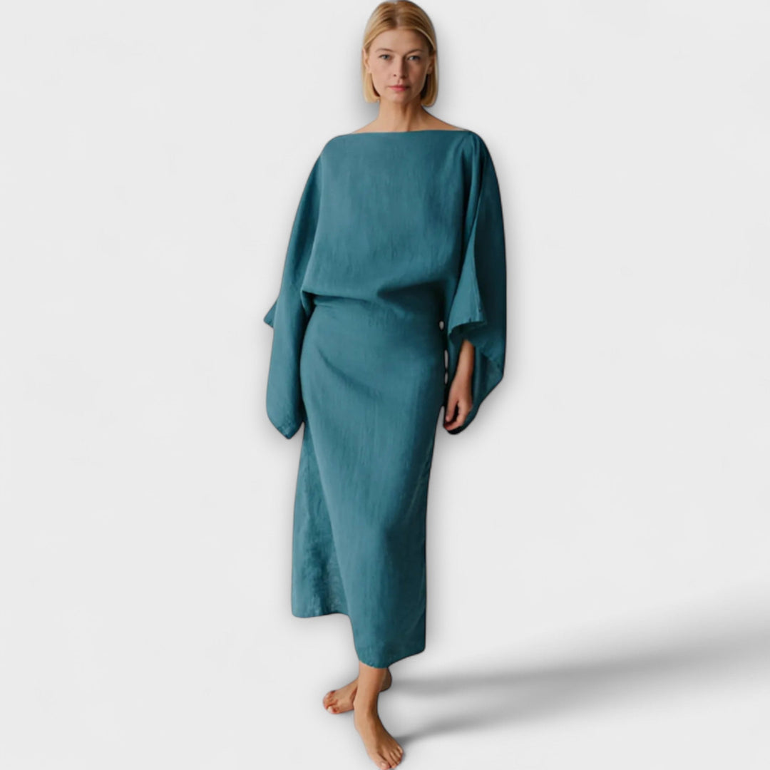 Dana - Kimono haljina od lana i pamuka