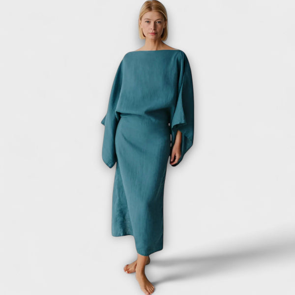 Dana - Kimono haljina od lana i pamuka