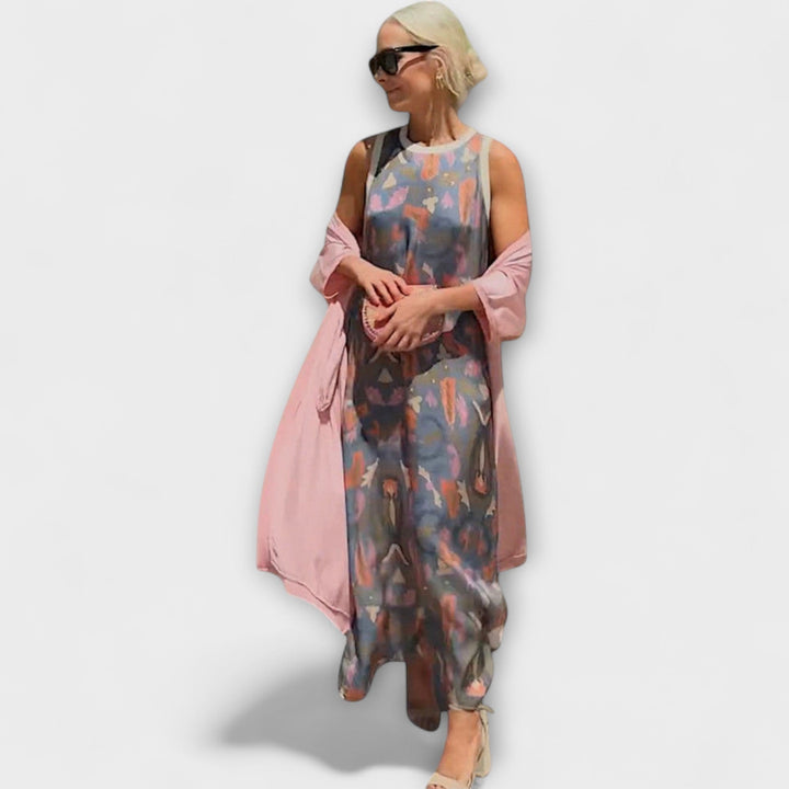Elveria – Maksikleid s odgovarajućim kardiganom