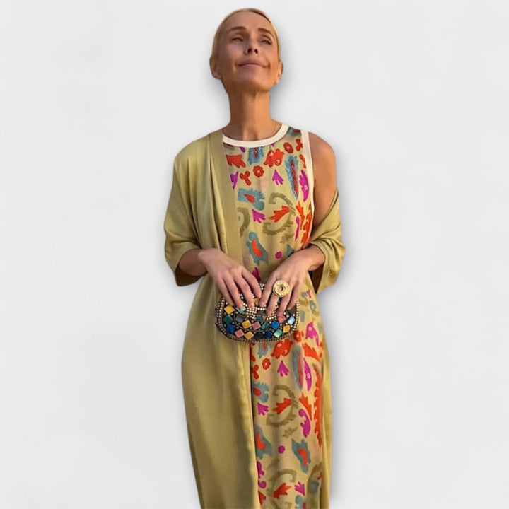 Elveria – Maksikleid s odgovarajućim kardiganom