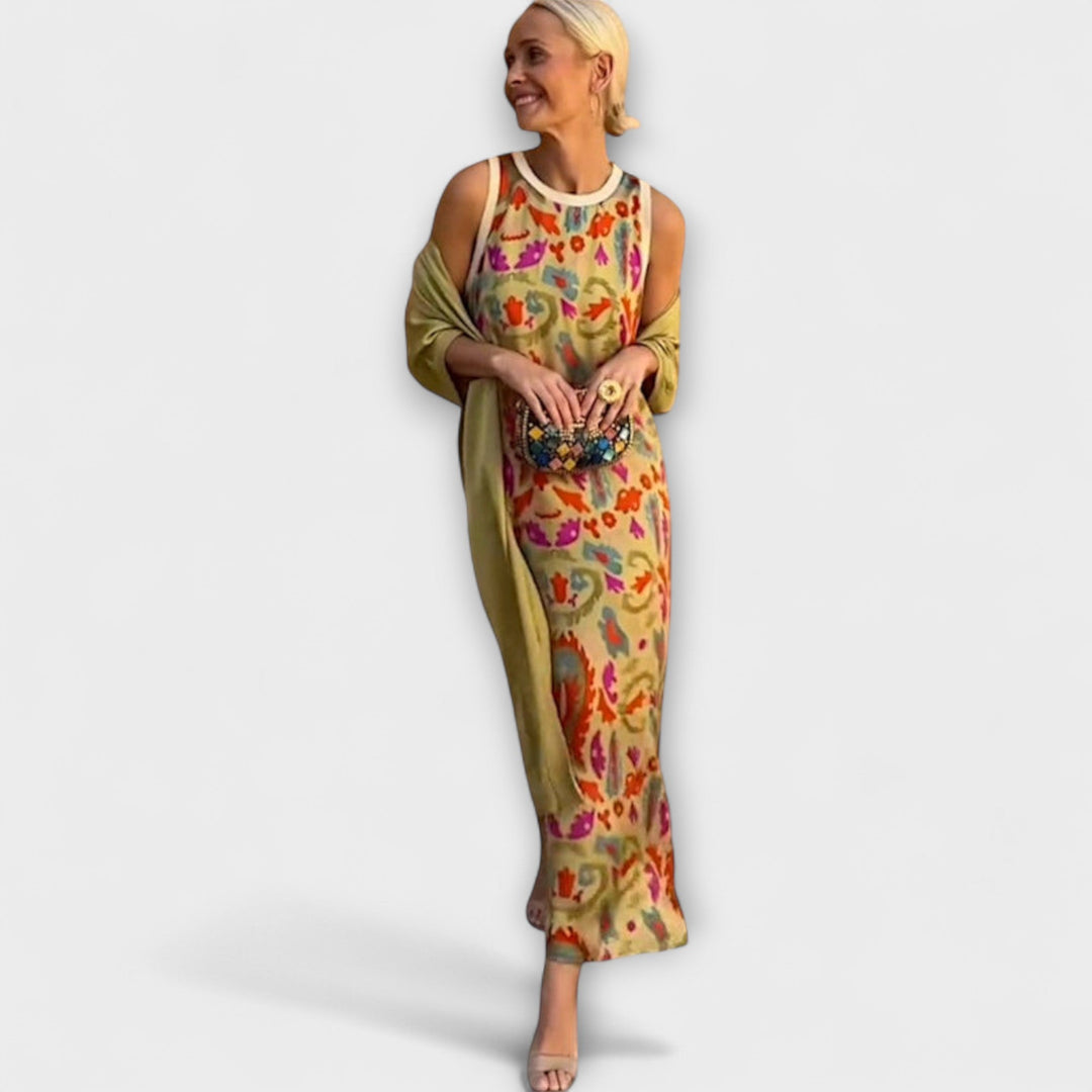 Elveria – Maksikleid s odgovarajućim kardiganom