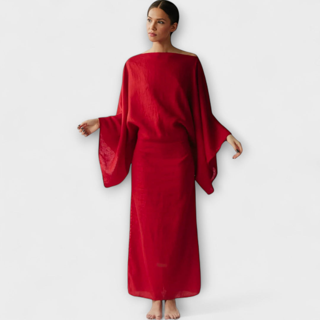 Dana - Kimono haljina od lana i pamuka