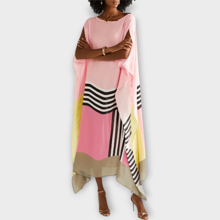 Elenora - Geometrijski kaftan s rezom na leđima