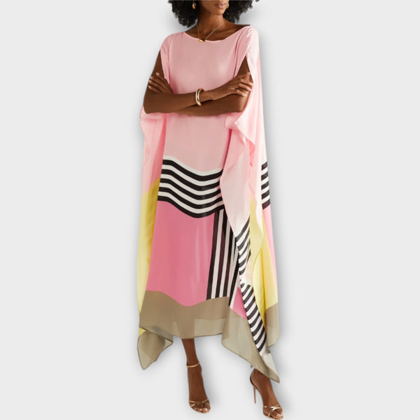 Elenora - Geometrijski kaftan s rezom na leđima